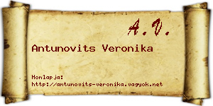 Antunovits Veronika névjegykártya
